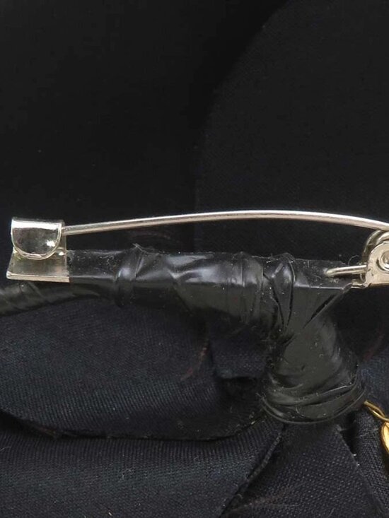 Auth CHANEL Camellia Flower Brooch Dark Brown Satin main image 8